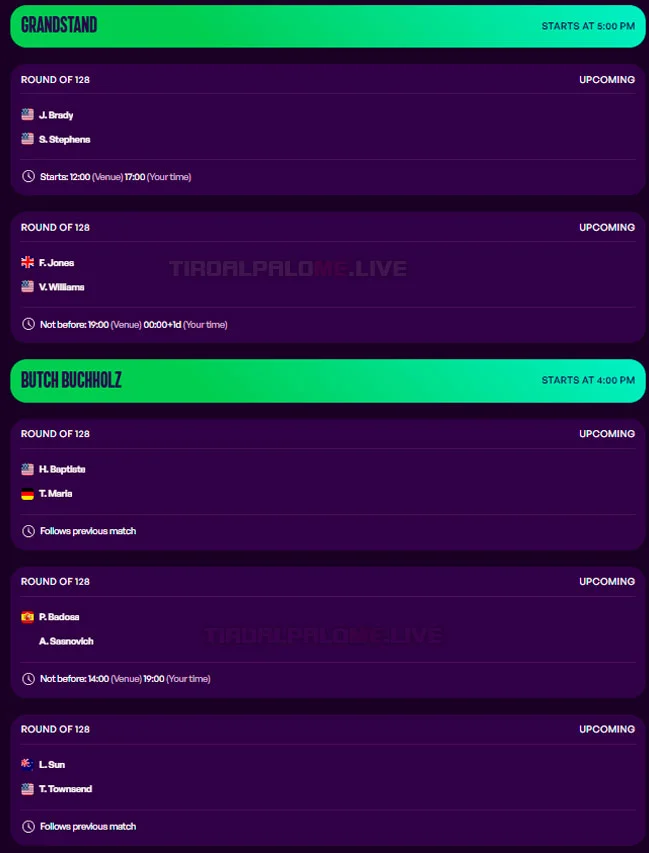 wta miami partidos miercoles18 marzo 2026 tiroalpalo