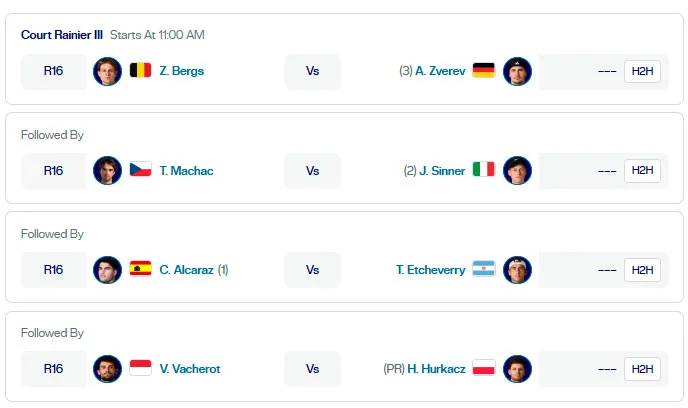 atp montecarlo partidos jueves9 abril 2026