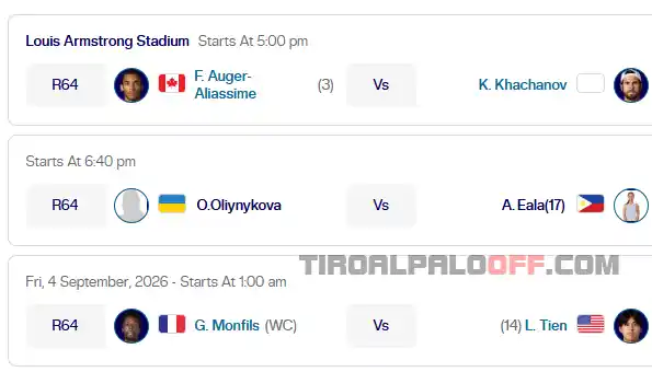 us open armstrong dia5 jueves3 septiembre 2026 tiroalpalo